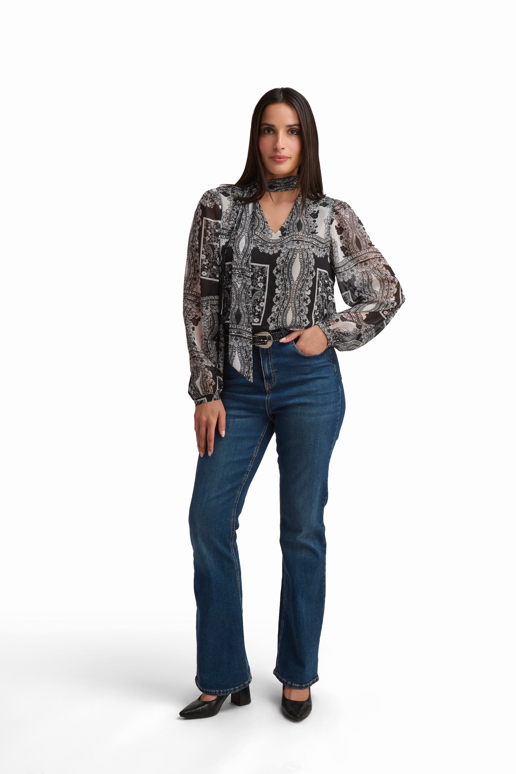 The Onyx Mosaic Blouse Intricate Artistry. Bohemian Luxe.