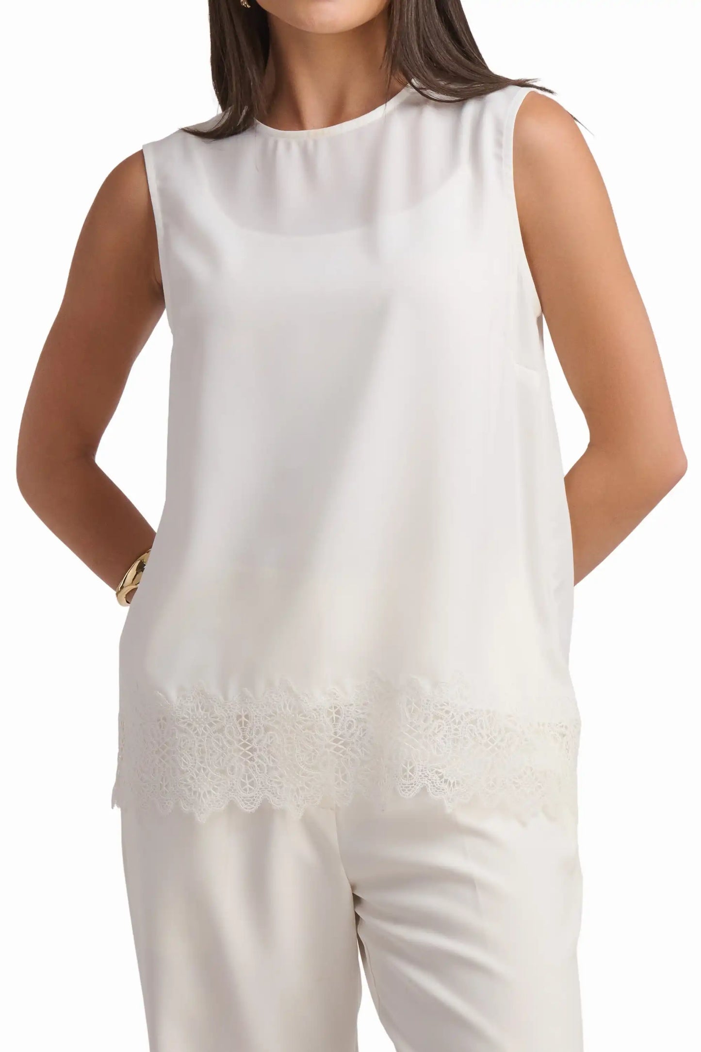 Soft Ivory Sleeveless Top