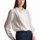 White Shirt With Contrast Stripe Detailing