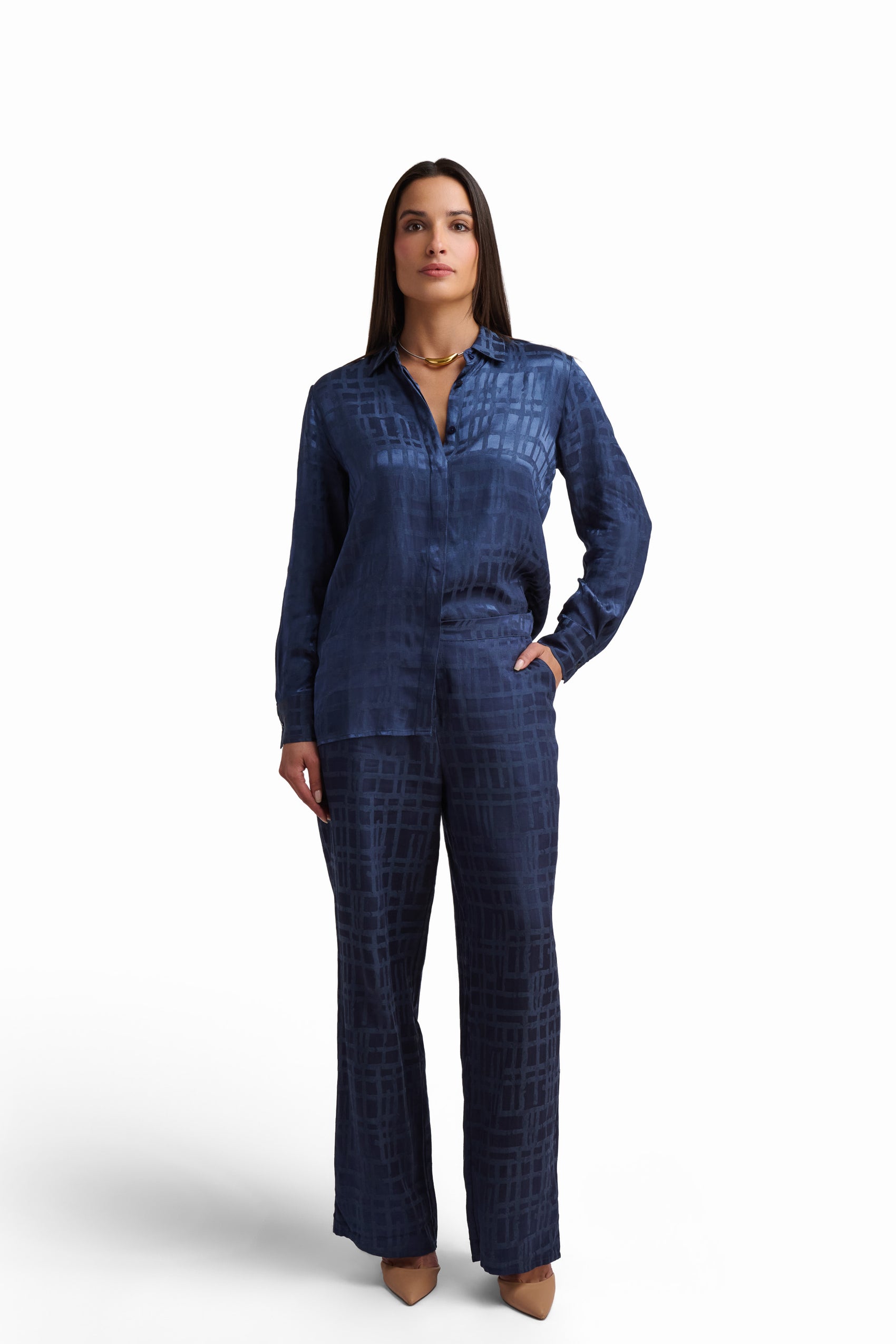 Deep Blue Textured Shirt