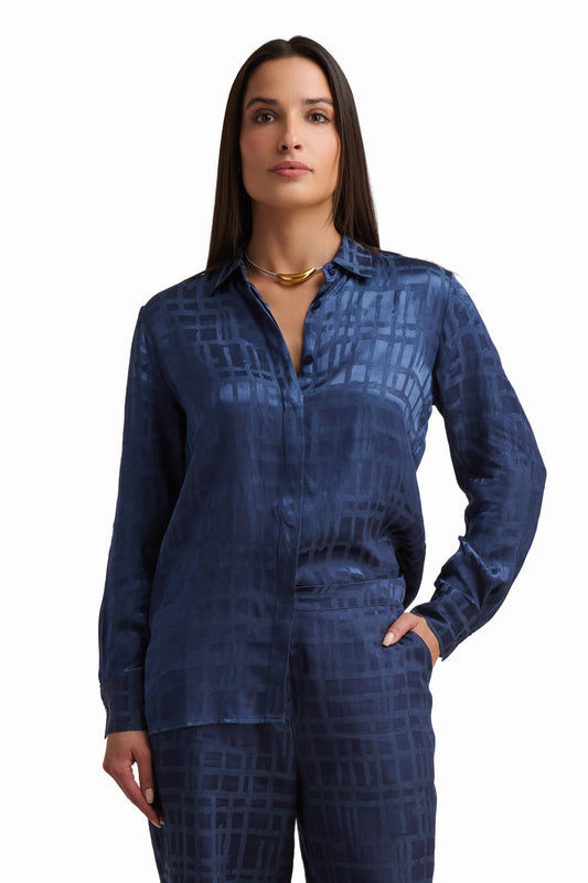 Deep Blue Textured Shirt