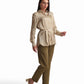 Golden Tie-Waist Satin Blouse