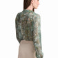 Ruffle-Detail Printed Blouse