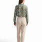 Ruffle-Detail Printed Blouse