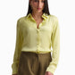 Soft Yellow Satin Shirt