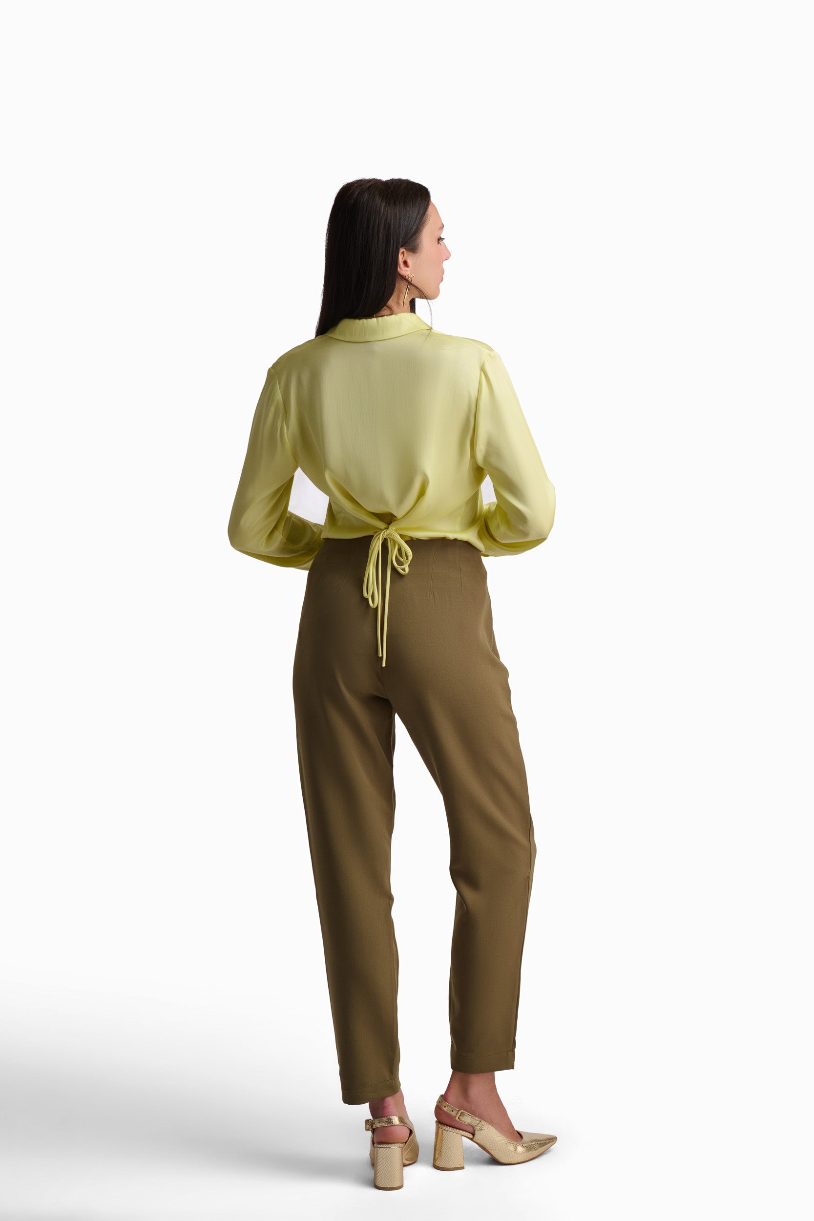 Luminous Lemon Silk-Touch Blouse