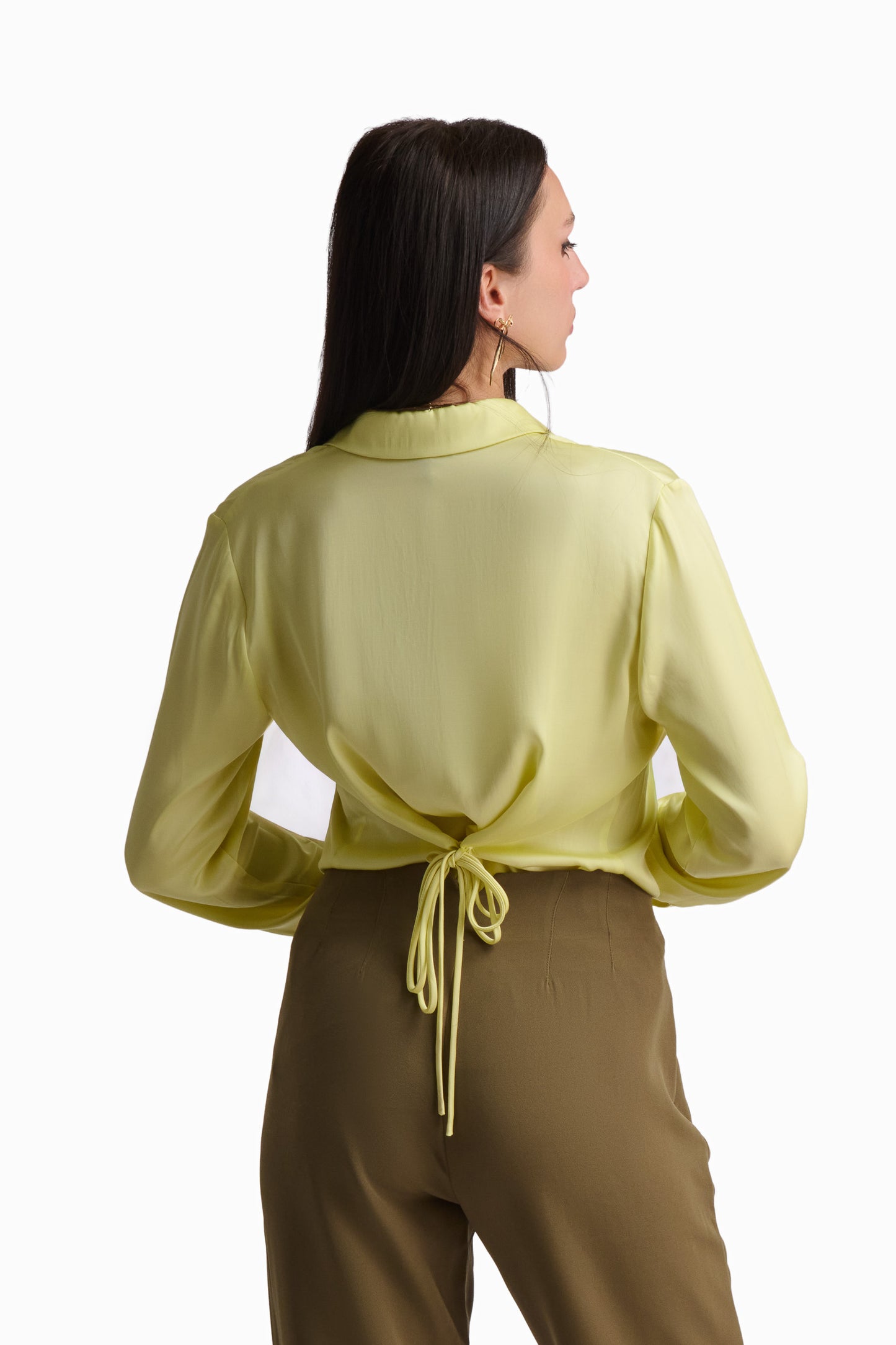 Soft Yellow Satin Shirt