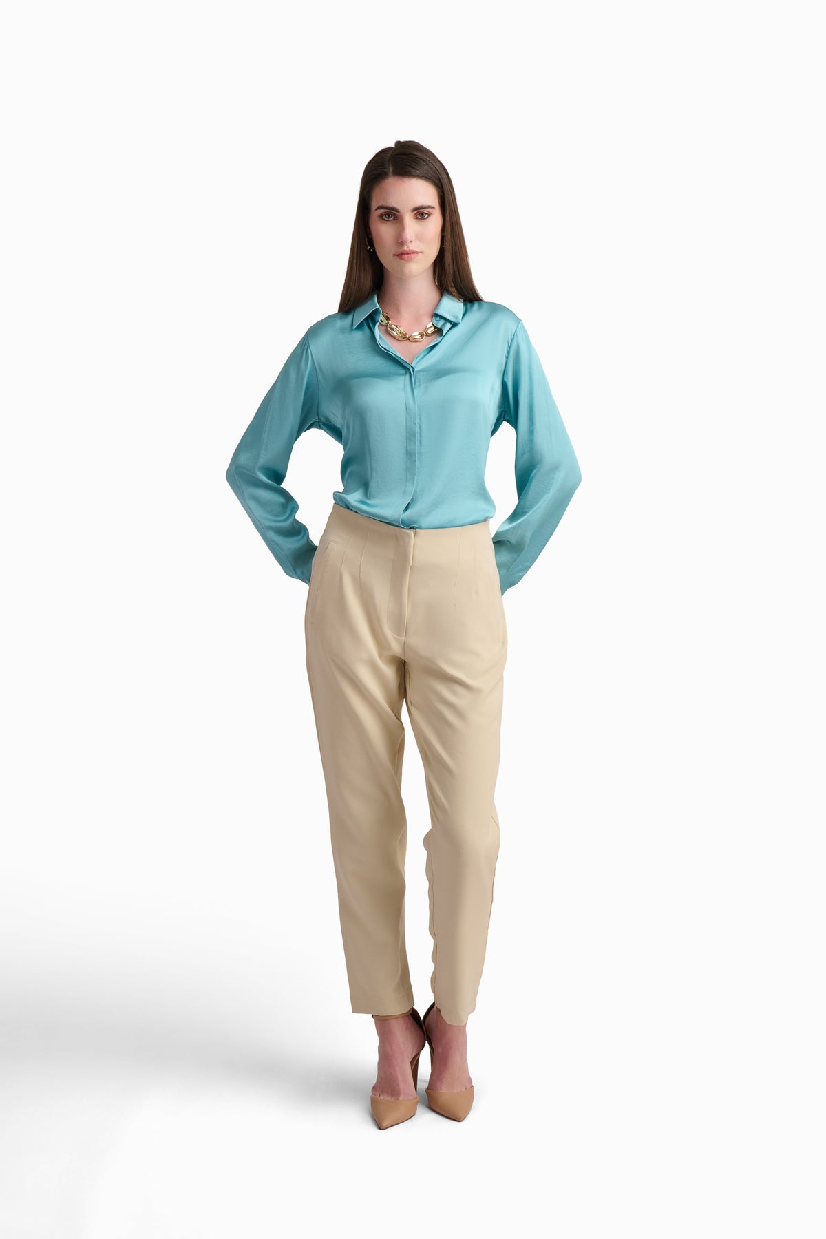 Soft Yellow Satin Shirt