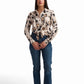 Abstract Print Satin Shirt
