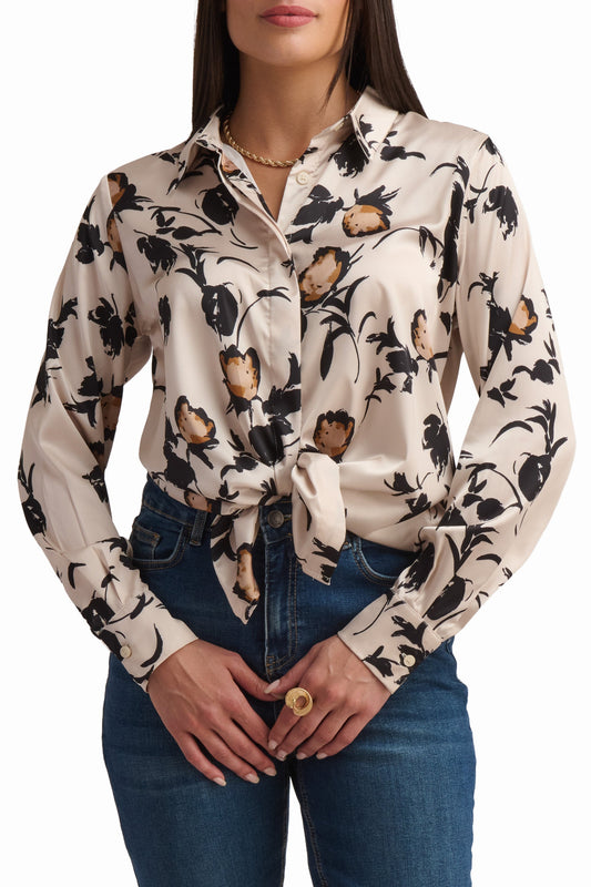 Ivory Noir Floral Shirt