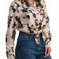 Abstract Print Satin Shirt
