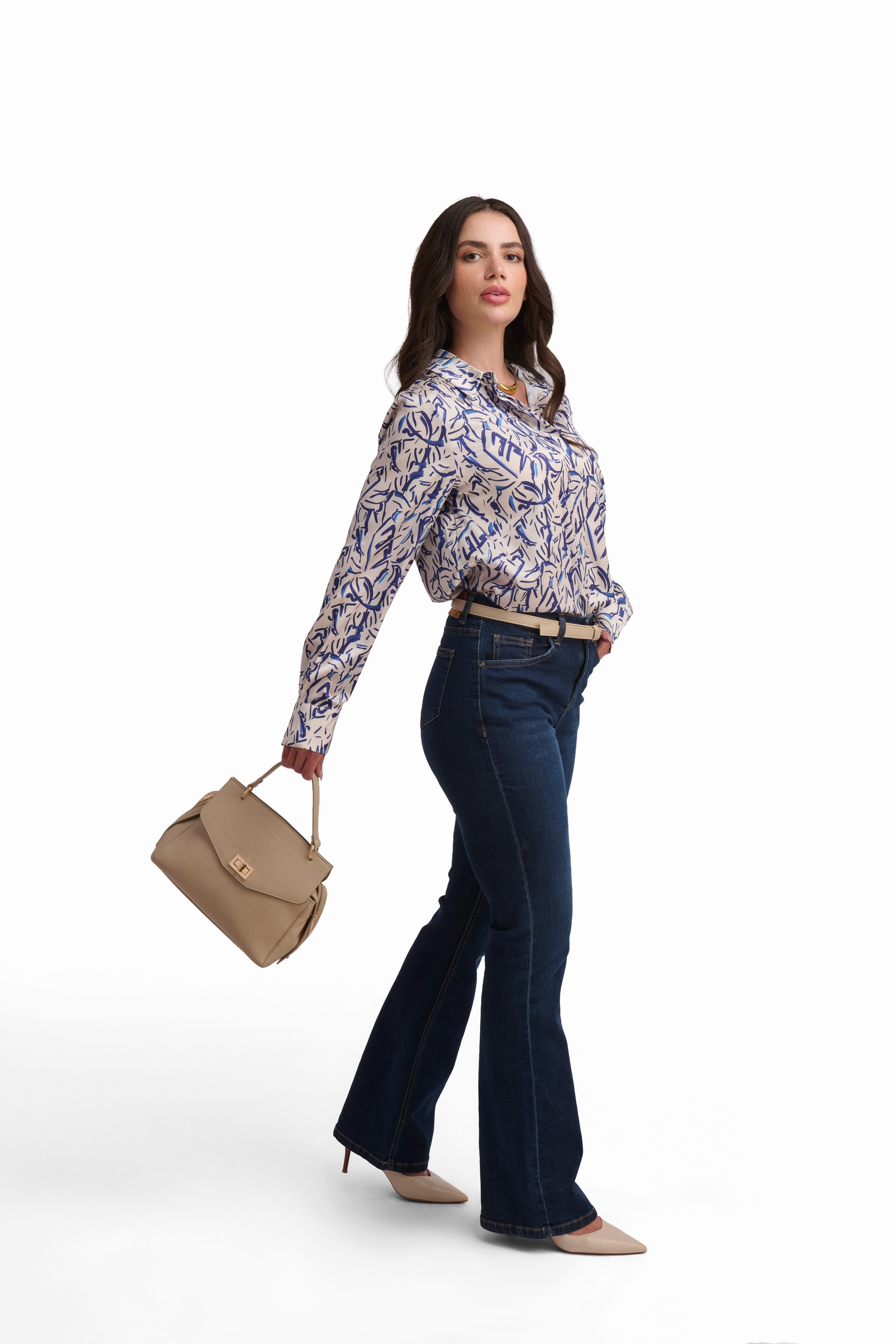 Blue Abstract Print Shirt