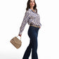 Abstract Print Satin Shirt
