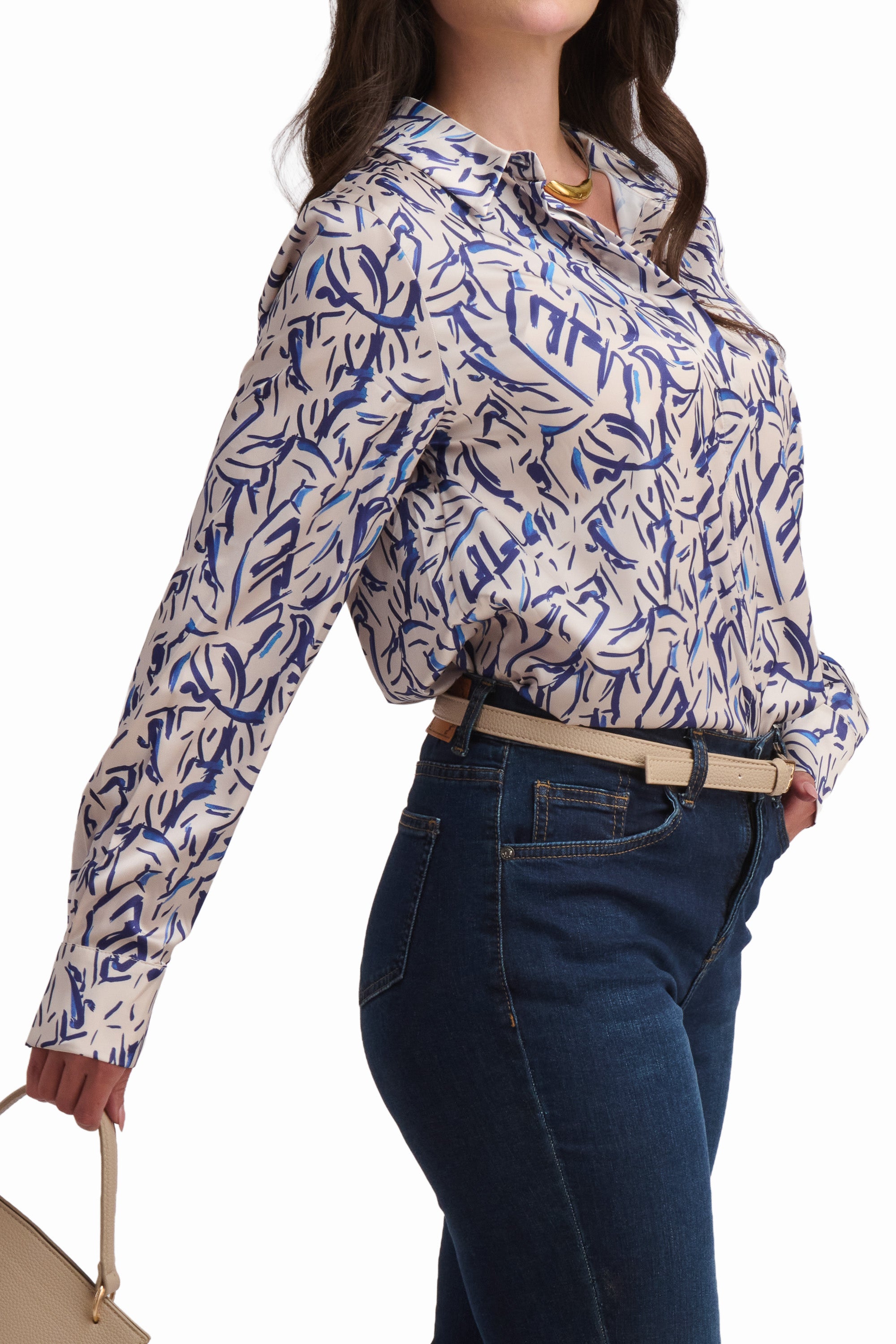 Blue Abstract Print Shirt