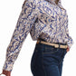 Abstract Print Satin Shirt