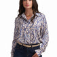 Abstract Print Satin Shirt