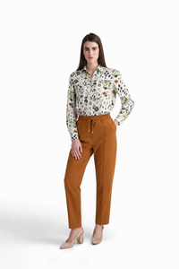 Abstract Print Satin Shirt