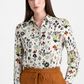 Abstract Print Satin Shirt