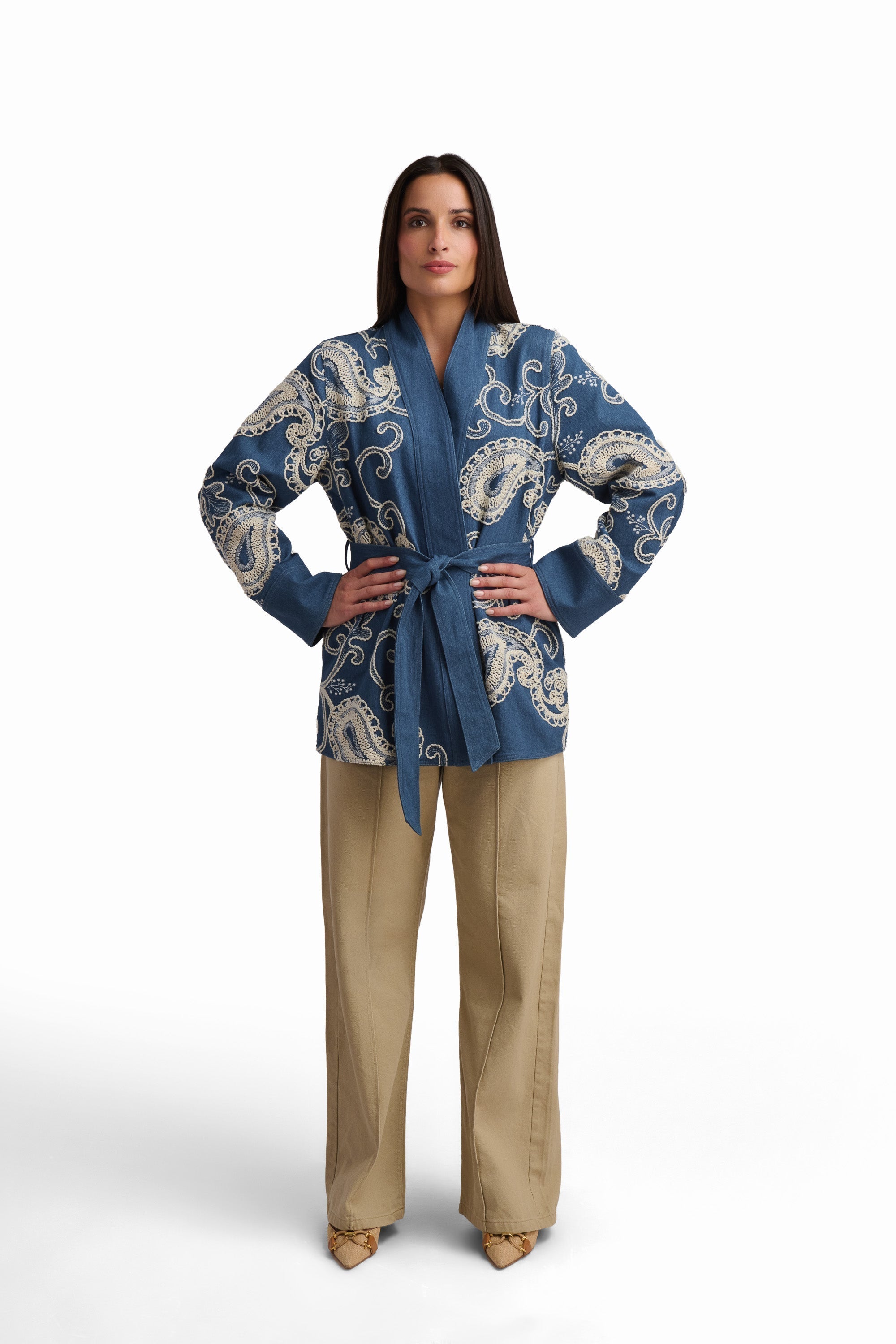 Heritage Print Open Cardigan
