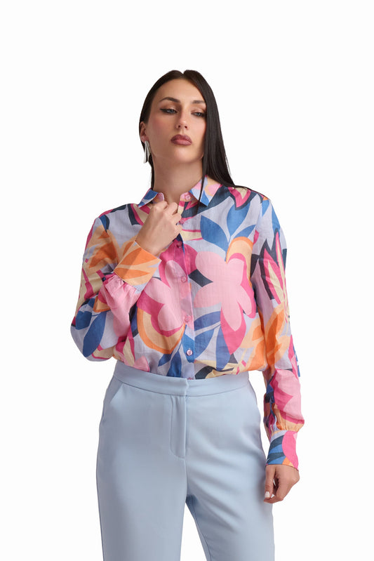 Women’s Multicolor Printed Ramie Shirt
