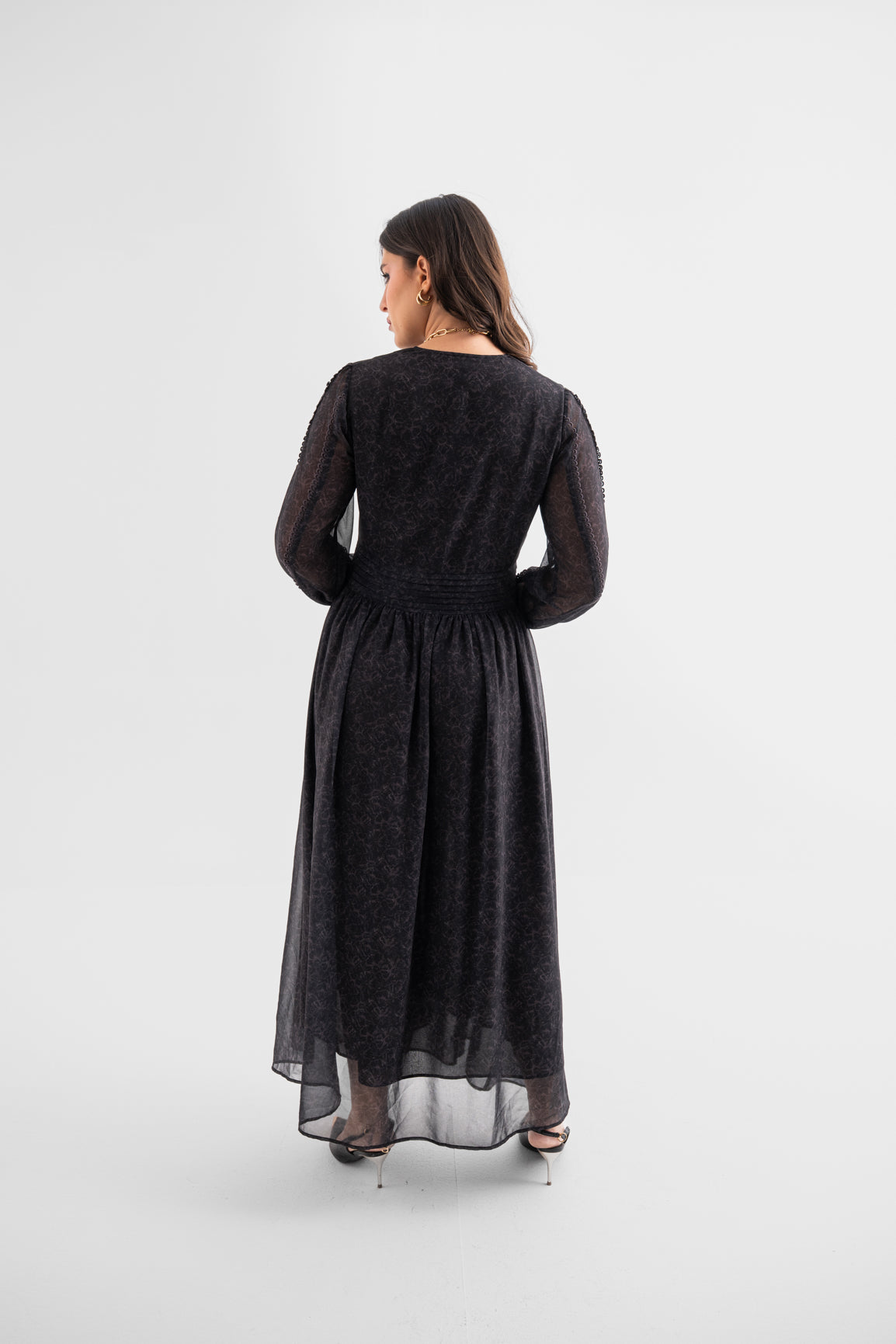 Noir Whisper Maxi Dress