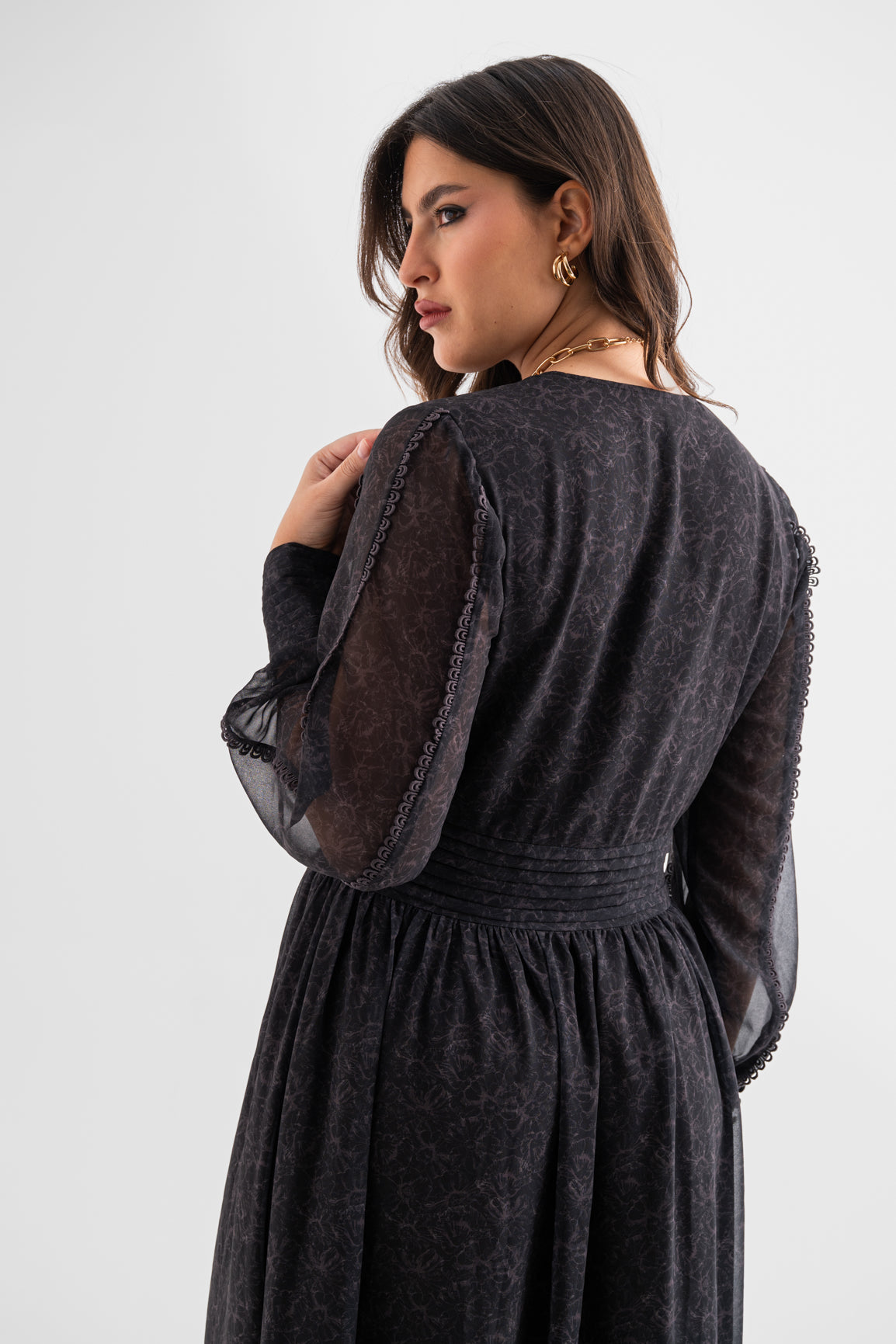 Noir Whisper Maxi Dress