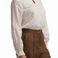 Cream Blouse with Metallic Dots