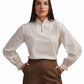 Cream Blouse with Metallic Dots