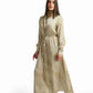 Elegant Drawstring-Waist Maxi Dress