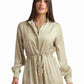Elegant Drawstring-Waist Maxi Dress