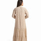 Beige Cutwork Maxi Dress