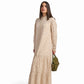Beige Cutwork Maxi Dress