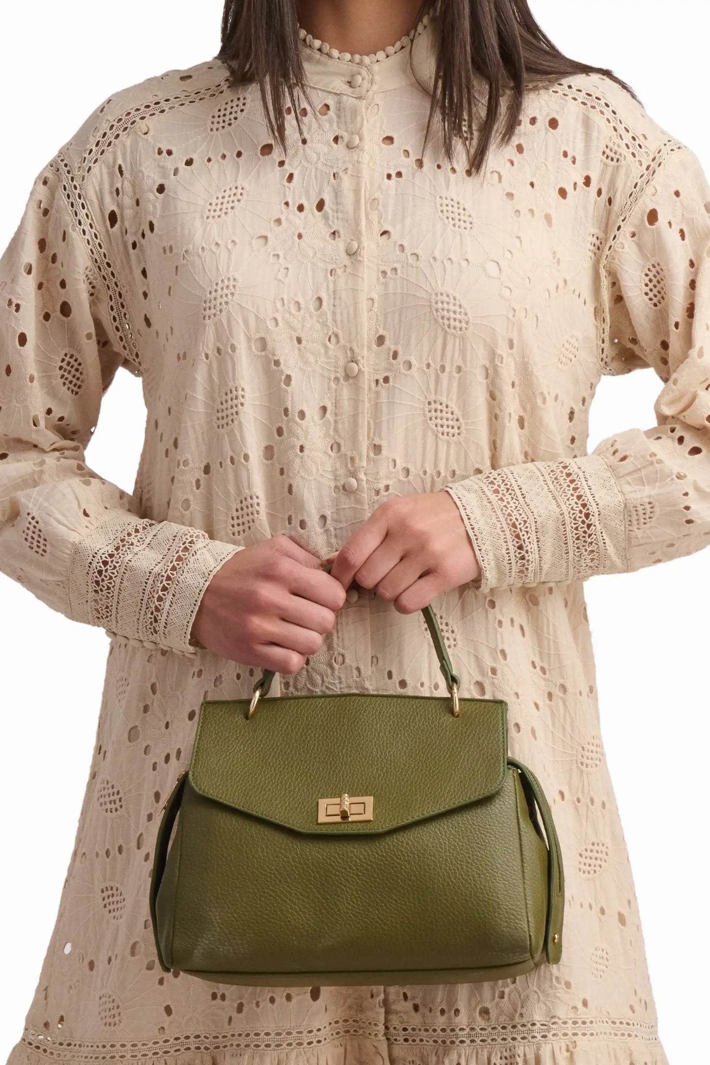 Beige Cutwork Maxi Dress