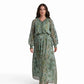 Deep Emerald Ruffle-Detail Maxi Dress