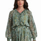 Deep Emerald Ruffle-Detail Maxi Dress