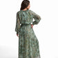 Deep Emerald Ruffle-Detail Maxi Dress