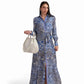 Blue Patchwork Maxi Dress