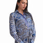 Blue Patchwork Maxi Dress