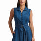 Indigo Belted Denim Maxi Dress