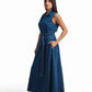 Indigo Belted Denim Maxi Dress