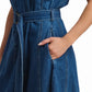 Indigo Belted Denim Maxi Dress
