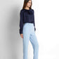 Tailored High-Waist Pants - Light Blue