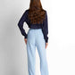 Tailored High-Waist Pants - Light Blue