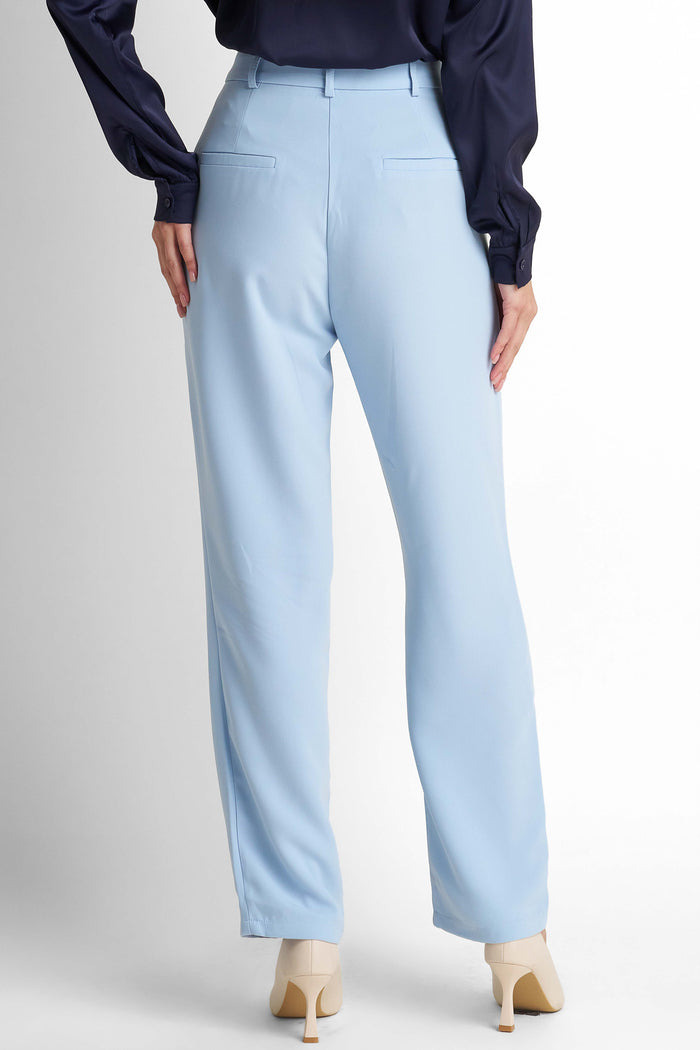 Tailored High-Waist Pants - Light Blue