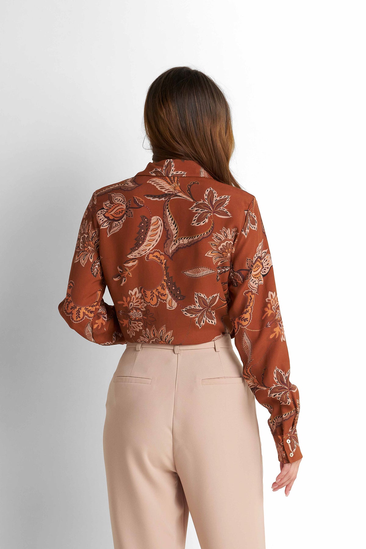 Tailored High-Waist Pants - Mocha