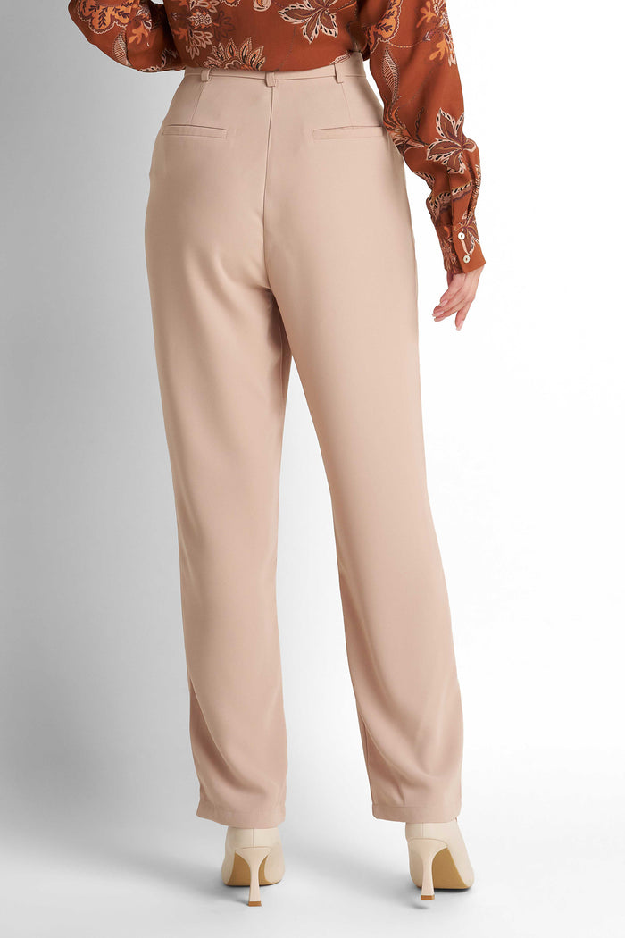 Tailored High-Waist Pants - Mocha