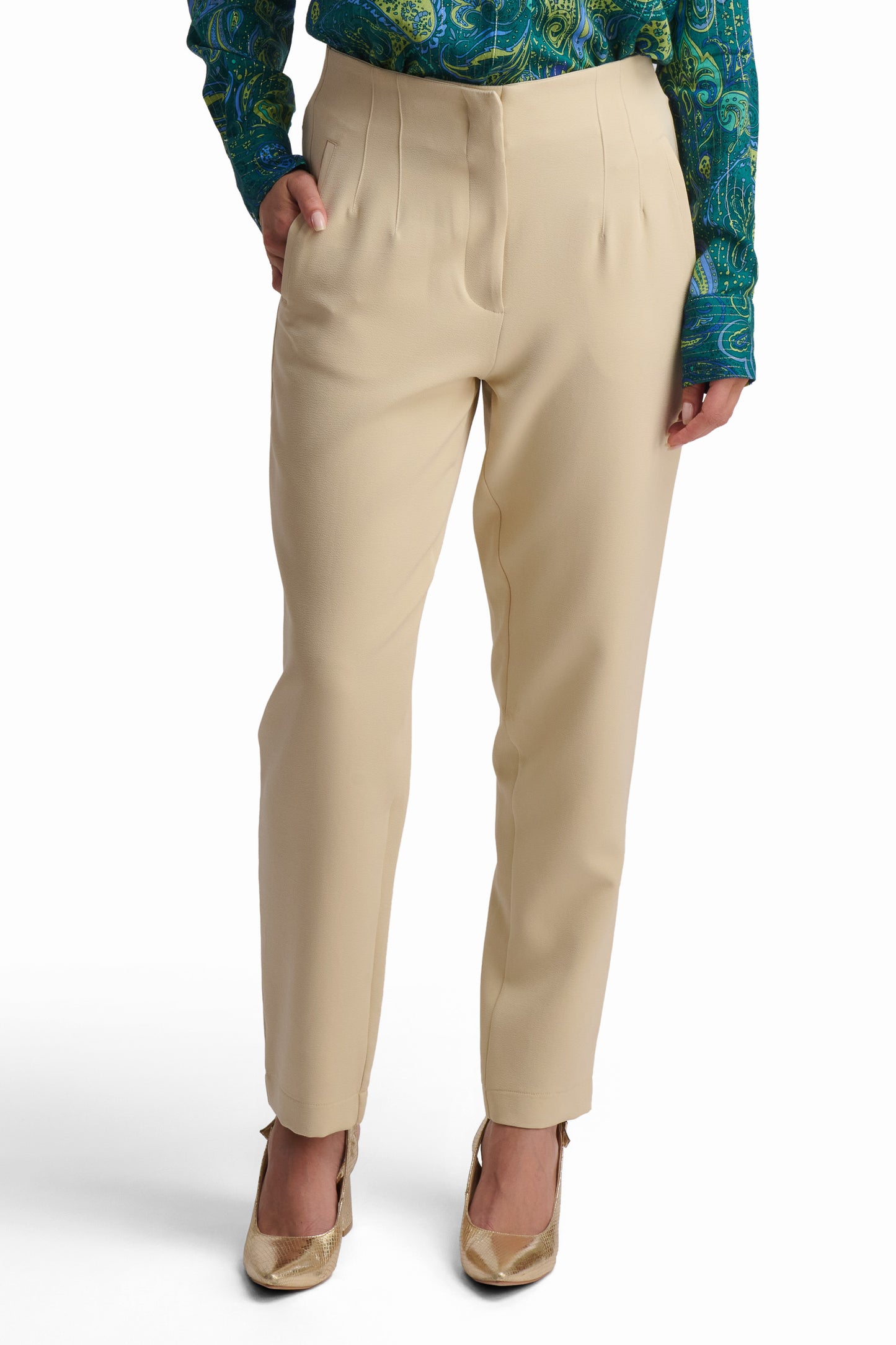 Royal Blue Straight-Leg Pants
