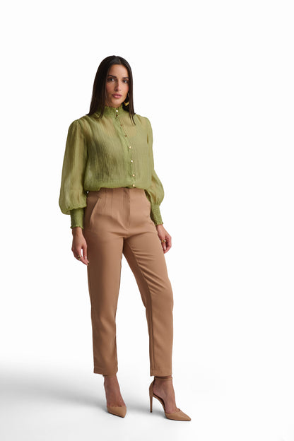 Royal Blue Straight-Leg Pants