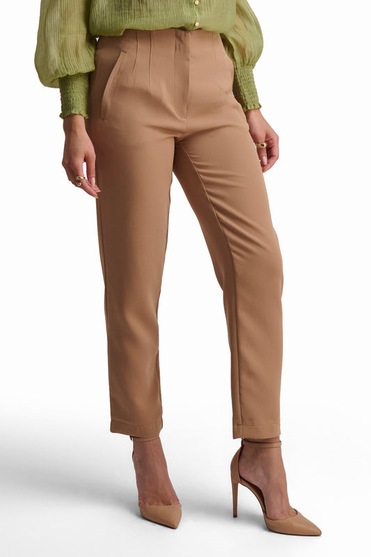 Camel Straight-Leg Pants