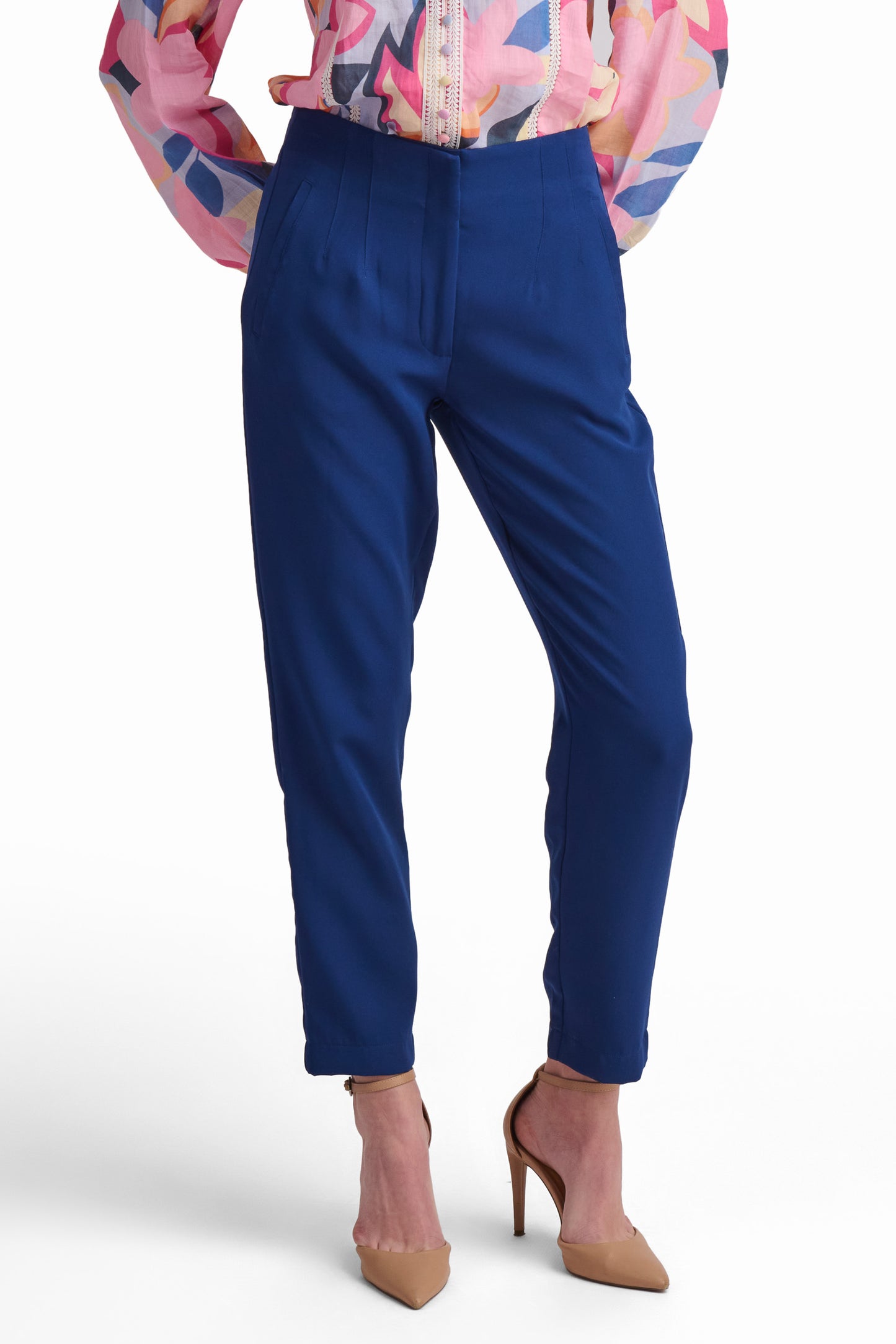 Royal Blue Straight-Leg Pants
